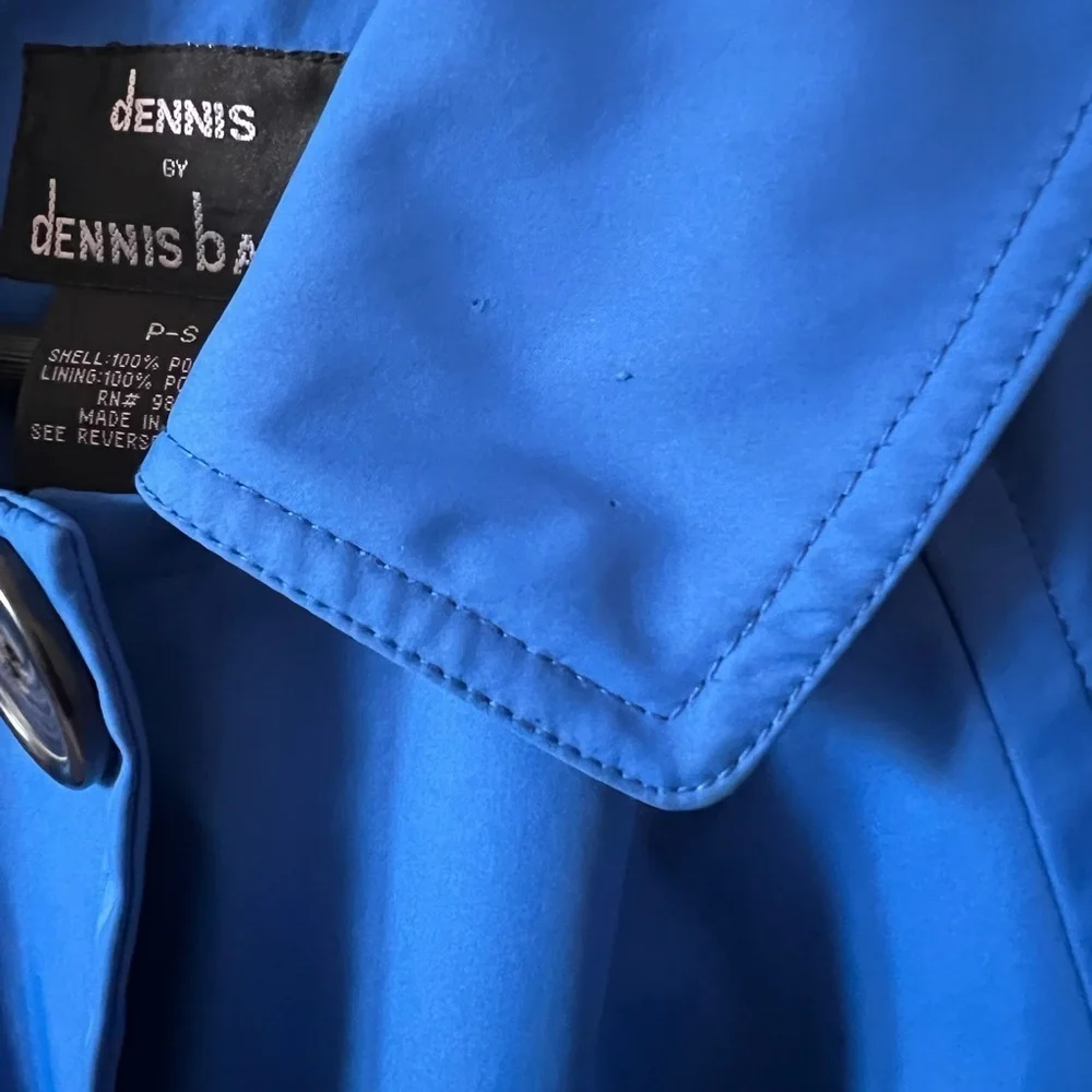 dennis basso Vibrant Blue Trench Coat